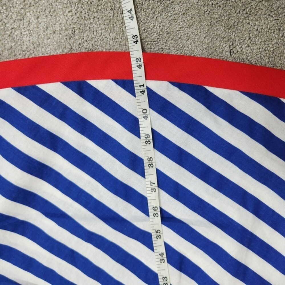 Vintage 100% Cotton Coastal Midi Dress Stripped Fits Medium Size 9 Pin Up Retro - Picture 12 of 15